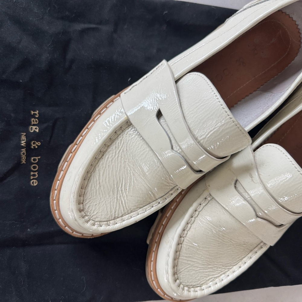 Rag & Bone Cream Loafers Moccasin-Style Slip-Ons
